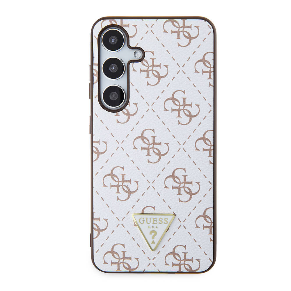 Калъф за Samsung Galaxy S24+ S926, Guess, 4G Triangle Logo, Бял