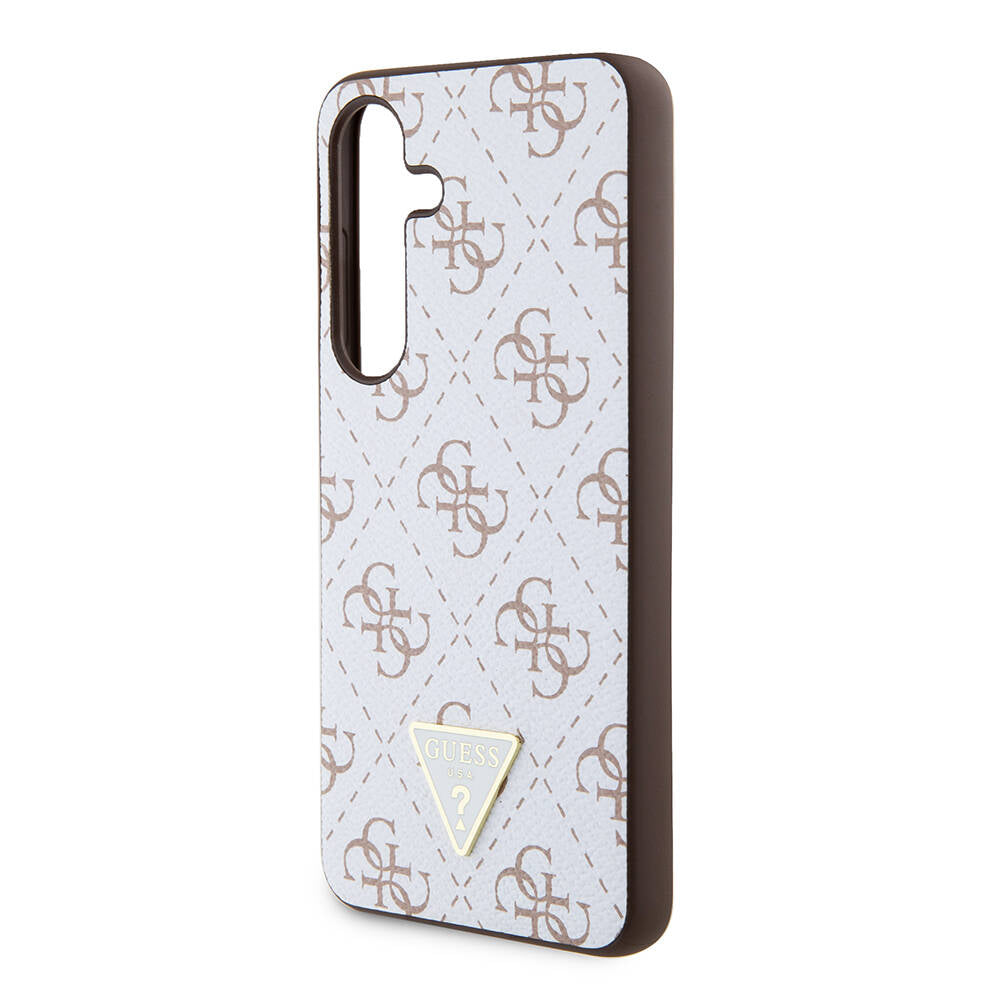 Калъф за Samsung Galaxy S24+ S926, Guess, 4G Triangle Logo, Бял