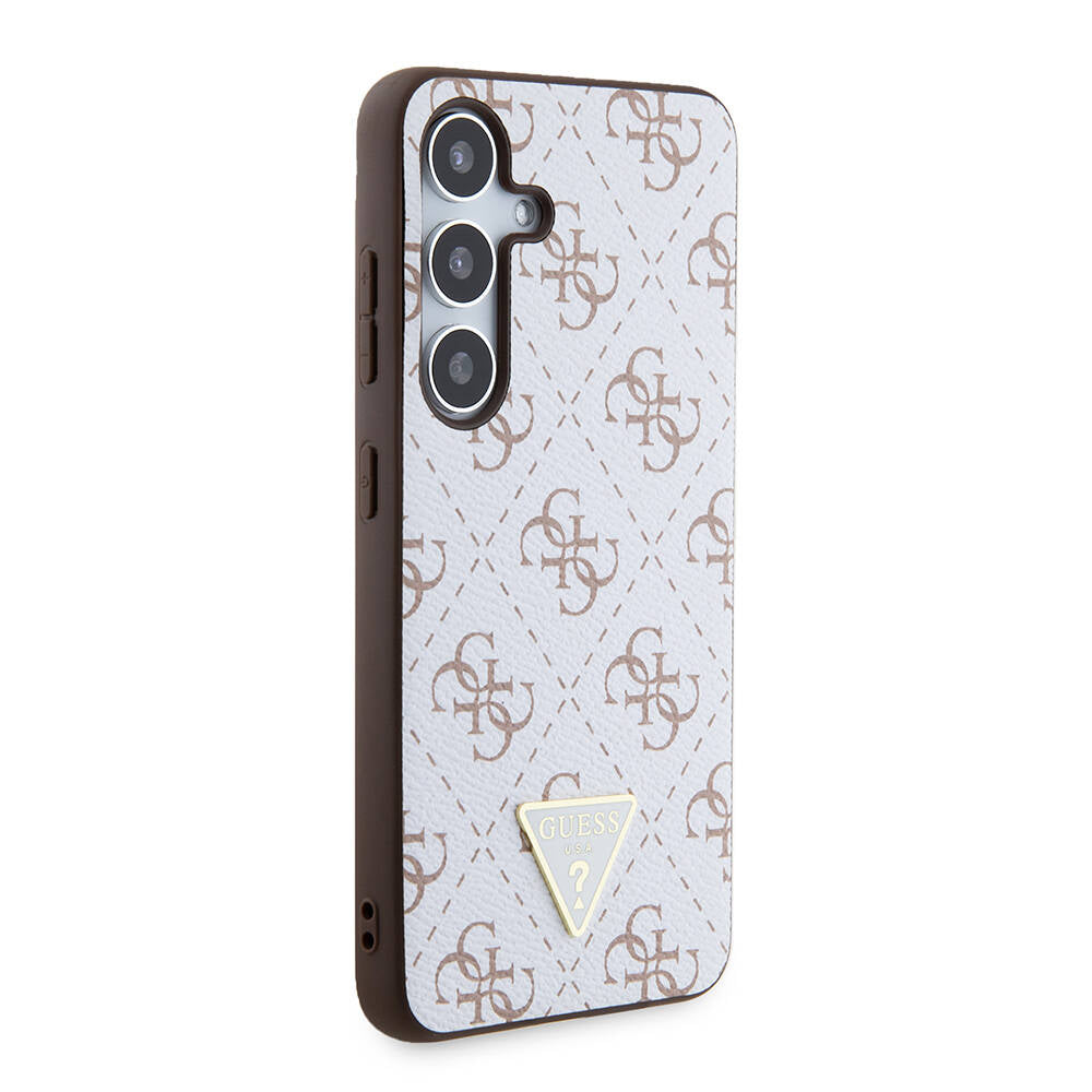 Калъф за Samsung Galaxy S24+ S926, Guess, 4G Triangle Logo, Бял