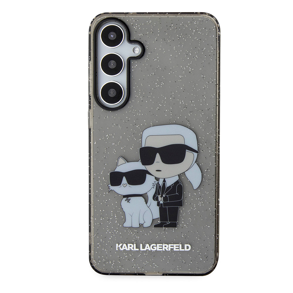 Case for Samsung Galaxy S24+ S926, Karl Lagerfeld, Glitter Karl & Choupette, Transparent Black