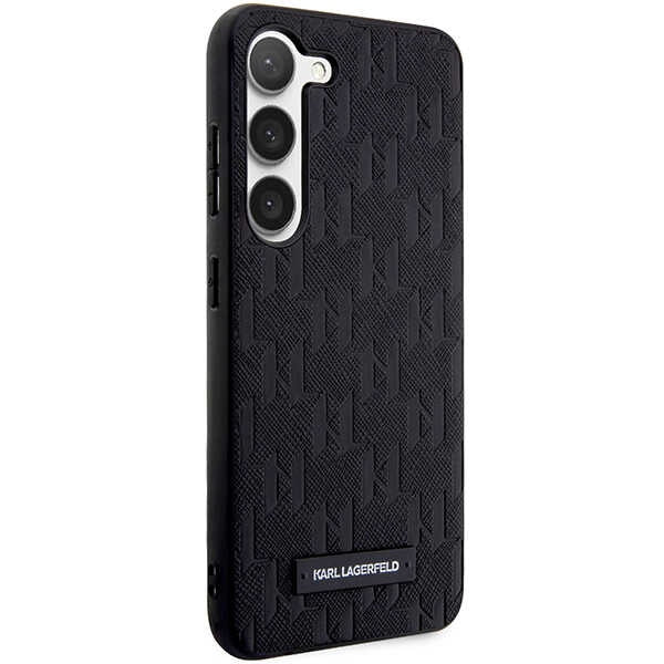 Калъф за Samsung Galaxy S24+ S926, Karl Lagerfeld, Saffiano Monogram Metal Logo, Черен