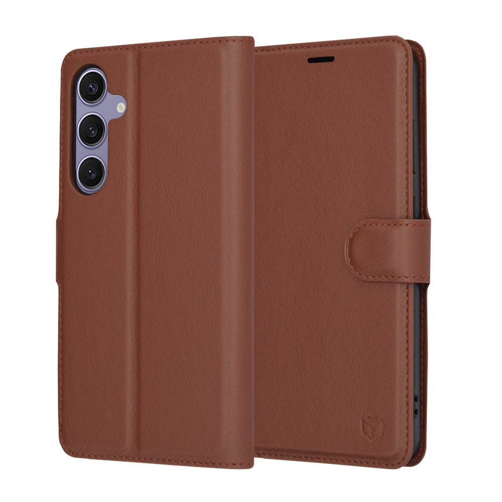 Калъф за Samsung Galaxy S24+ S926, Techsuit, Leather Folio, Кафяв