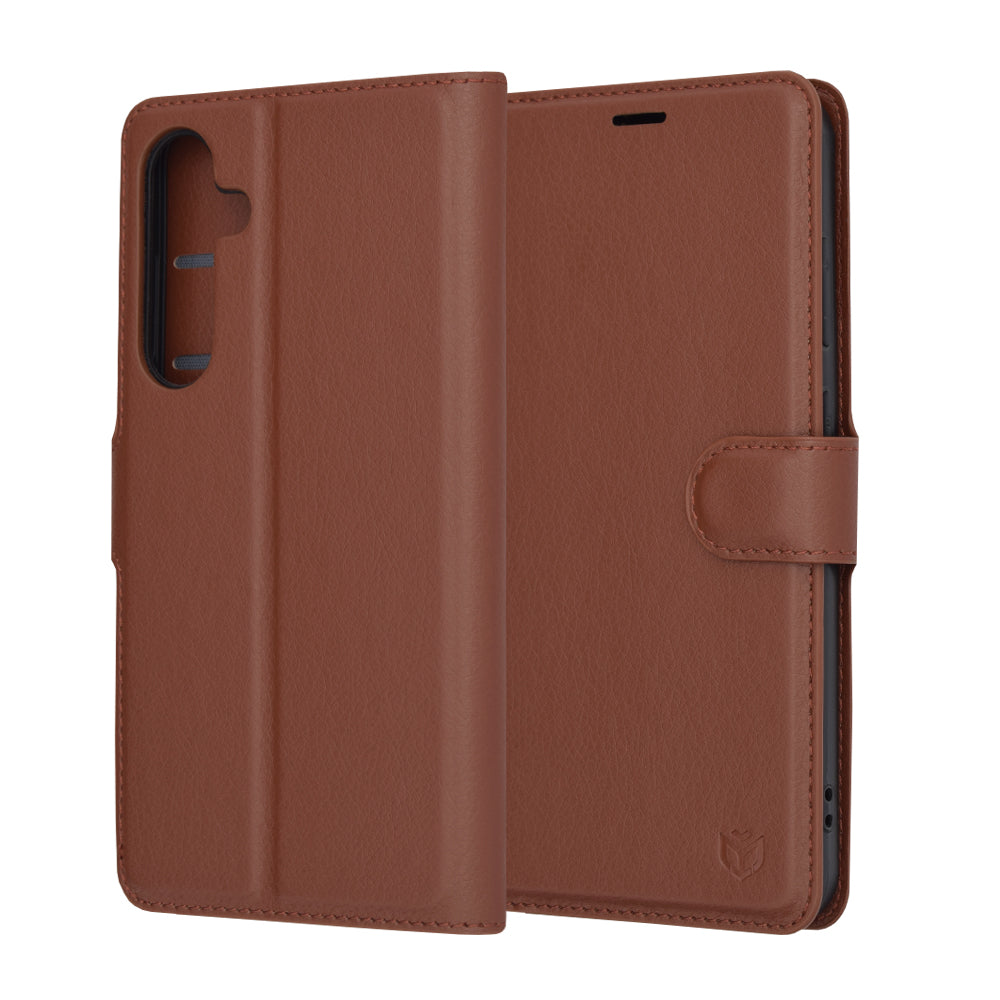 Калъф за Samsung Galaxy S24+ S926, Techsuit, Leather Folio, Кафяв