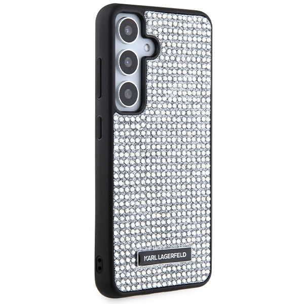 Калъф за Samsung Galaxy S24 S921, Karl Lagerfeld, Rhinestone Metal Plate, Сребрист