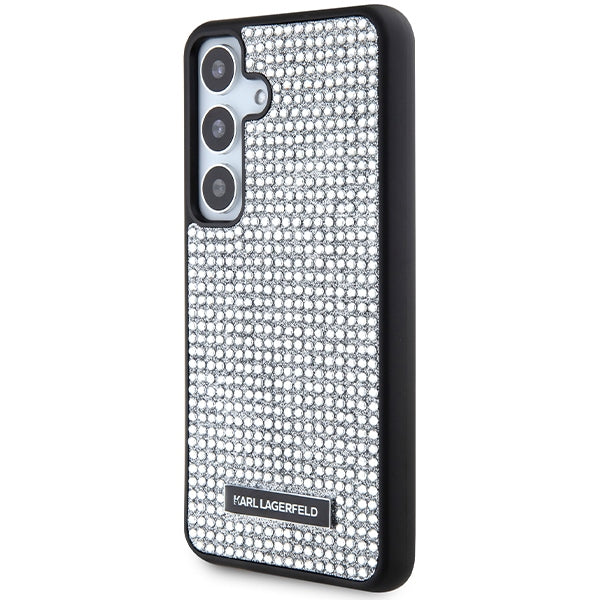 Калъф за Samsung Galaxy S24 S921, Karl Lagerfeld, Rhinestone Metal Plate, Сребрист