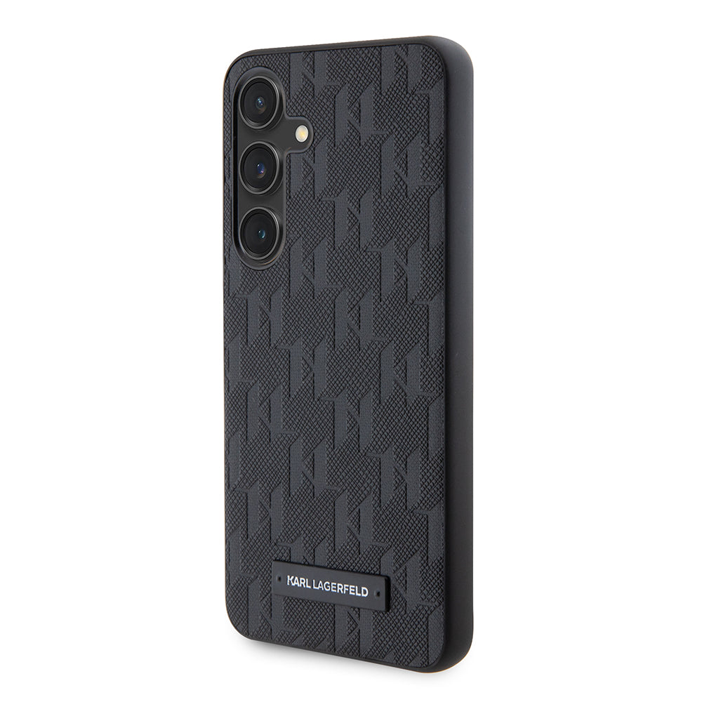 Калъф за Samsung Galaxy S24 S921, Karl Lagerfeld, Saffiano Mono Metal Logo, Черен