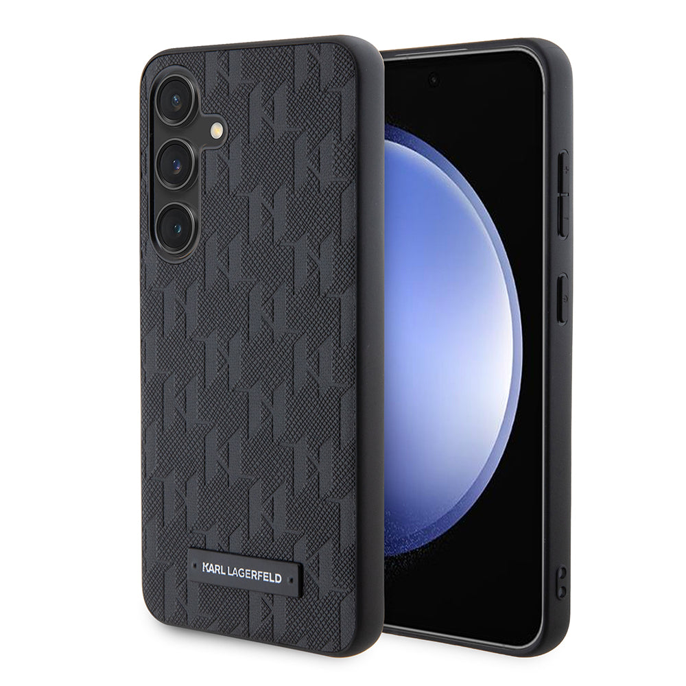 Калъф за Samsung Galaxy S24 S921, Karl Lagerfeld, Saffiano Mono Metal Logo, Черен