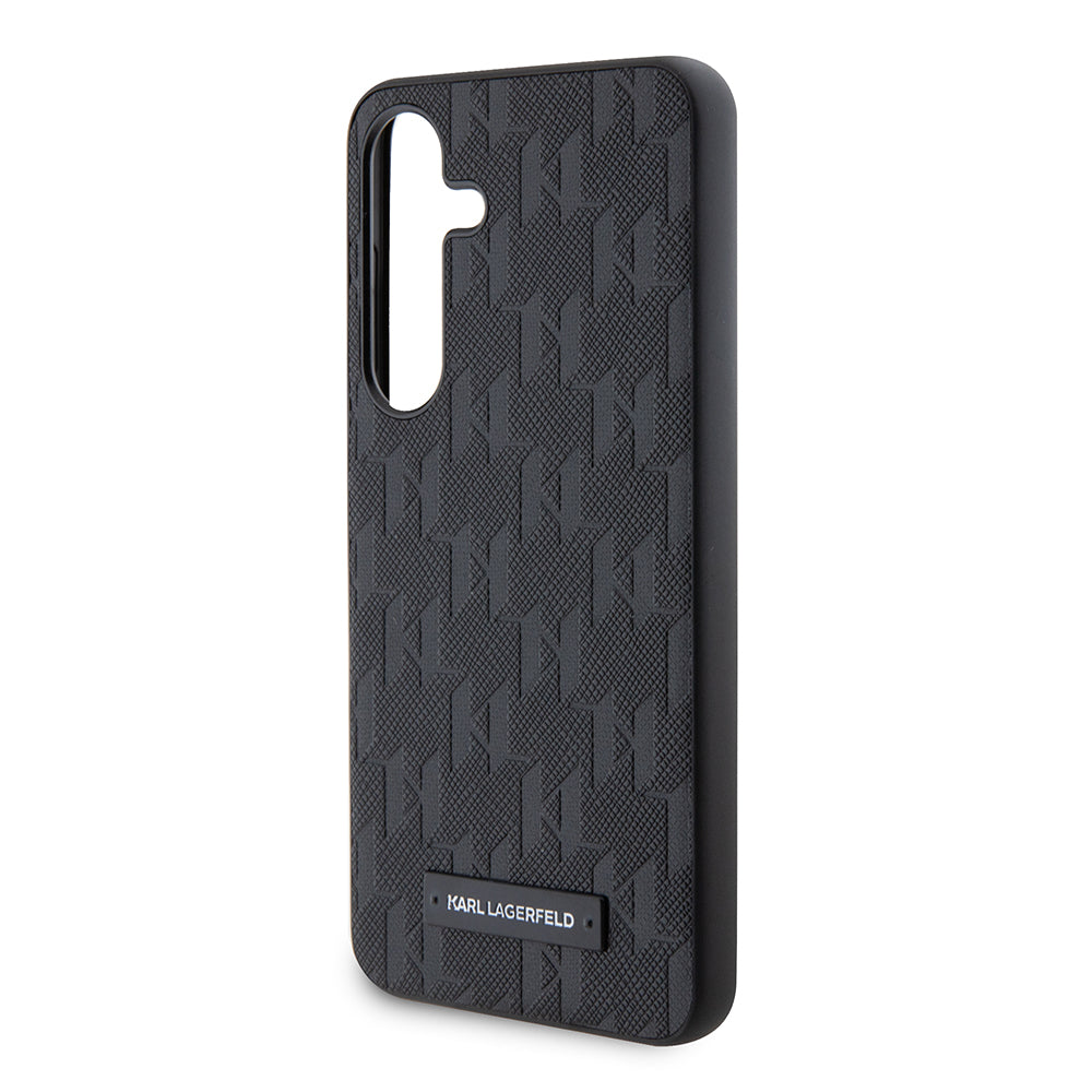 Калъф за Samsung Galaxy S24 S921, Karl Lagerfeld, Saffiano Mono Metal Logo, Черен