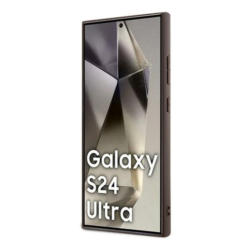 Калъф за Samsung Galaxy S24 Ultra S928, Guess, 4G Metal Gold Logo, Кафяв