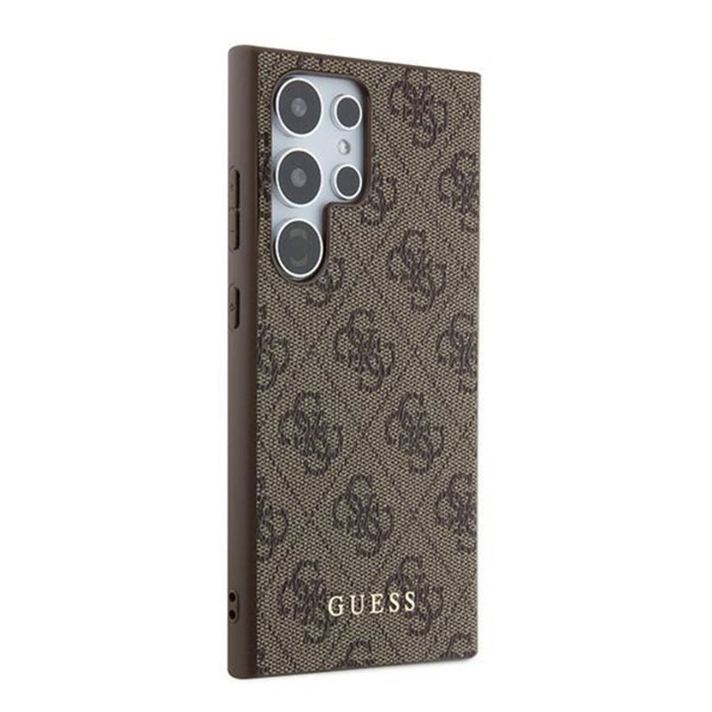 Калъф за Samsung Galaxy S24 Ultra S928, Guess, 4G Metal Gold Logo, Кафяв