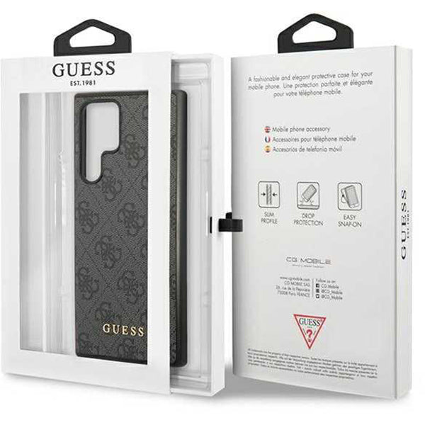 Калъф за Samsung Galaxy S24 Ultra S928, Guess, 4G Metal Gold Logo, Черен