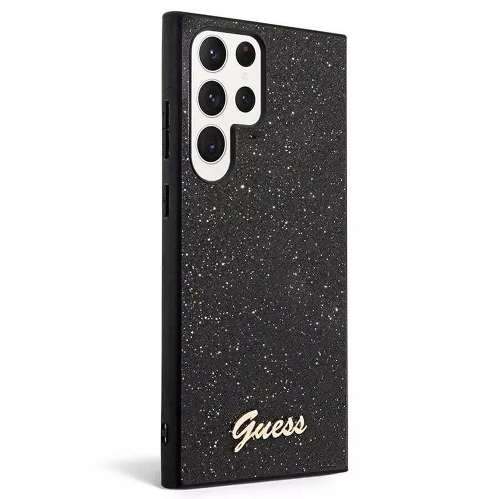 Case for Samsung Galaxy S24 Ultra S928, Guess, Glitter Script, Black