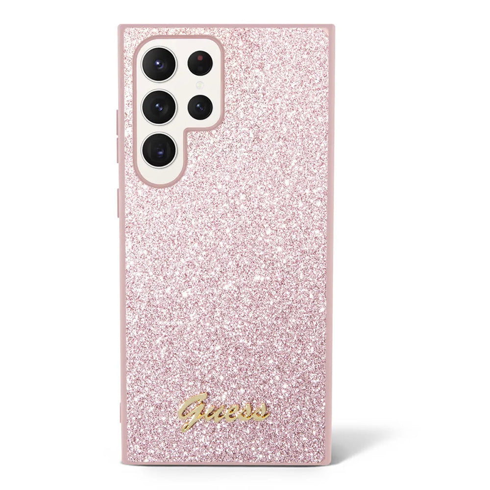 Калъф за Samsung Galaxy S24 Ultra S928, Guess, Glitter Script, Розов