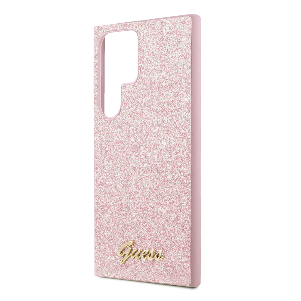 Калъф за Samsung Galaxy S24 Ultra S928, Guess, Glitter Script, Розов