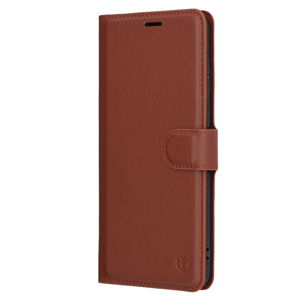Калъф за Samsung Galaxy S25 Edge S937, Techsuit, кожен портфейл, кафяв