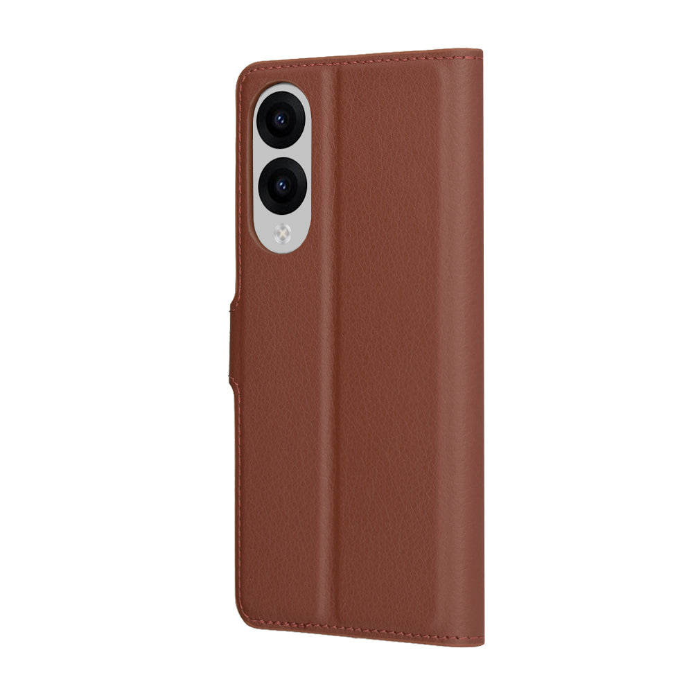 Калъф за Samsung Galaxy S25 Edge S937, Techsuit, кожен портфейл, кафяв