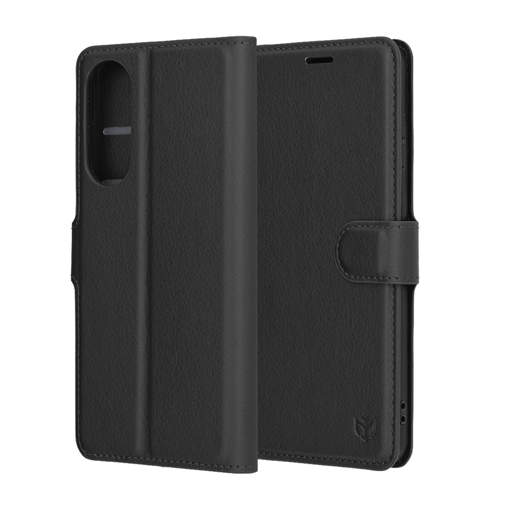 Калъф за Samsung Galaxy S25 Edge S937, Techsuit, кожен портфейл, черен