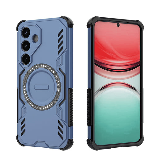 MagSafe калъф за Samsung Galaxy S25 FE, Techsuit, ArmorMag, син