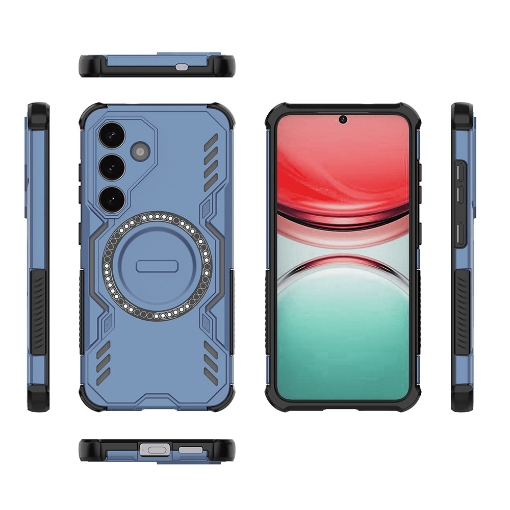 MagSafe калъф за Samsung Galaxy S25 FE, Techsuit, ArmorMag, син
