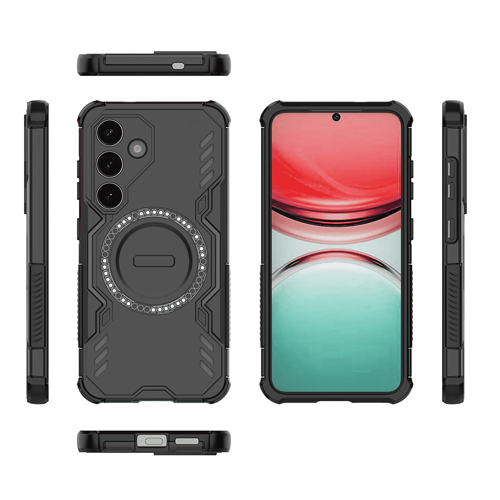 MagSafe калъф за Samsung Galaxy S25 FE, Techsuit, ArmorMag, Черен