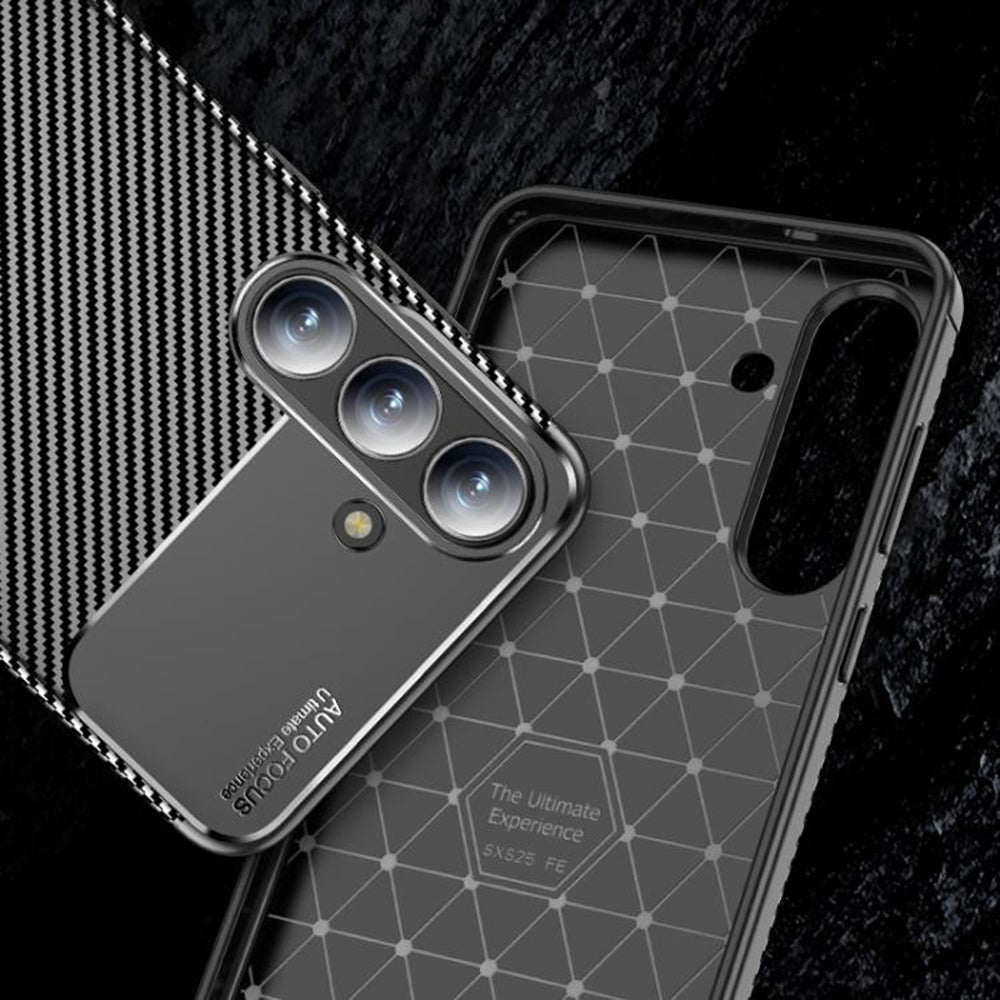 Калъф за Samsung Galaxy S25 FE, Techsuit, CarbonFiber, Черен
