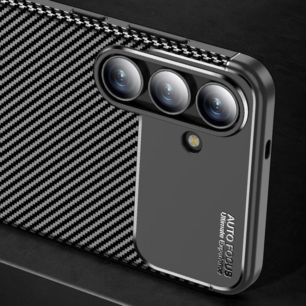 Калъф за Samsung Galaxy S25 FE, Techsuit, CarbonFiber, Черен