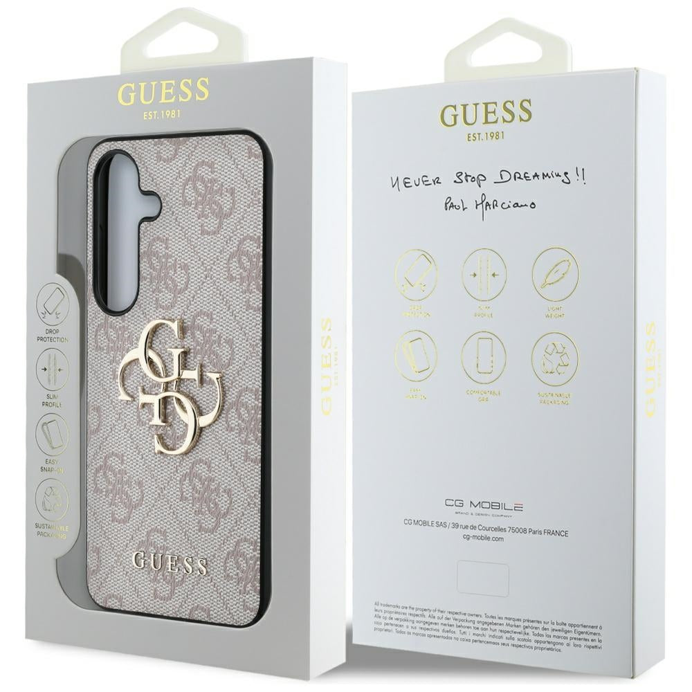 Калъф за Samsung Galaxy S25+ S936, Guess, 4G Big Logo, Розов
