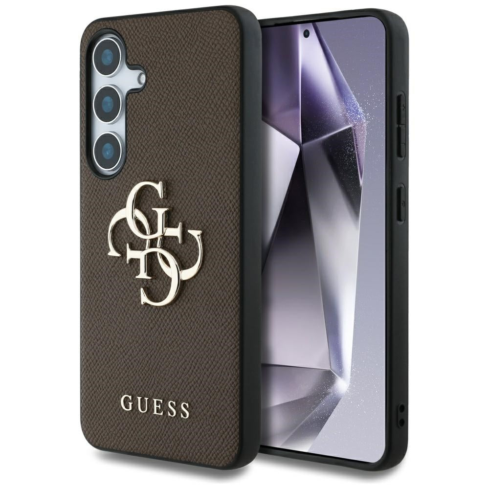 Калъф за Samsung Galaxy S25+ S936, Guess, 4G Grained Big and Classic Logo, Кафяв