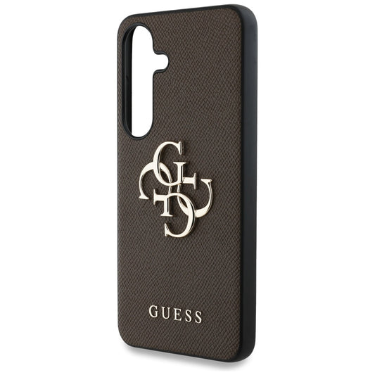 Калъф за Samsung Galaxy S25+ S936, Guess, 4G Grained Big and Classic Logo, Кафяв