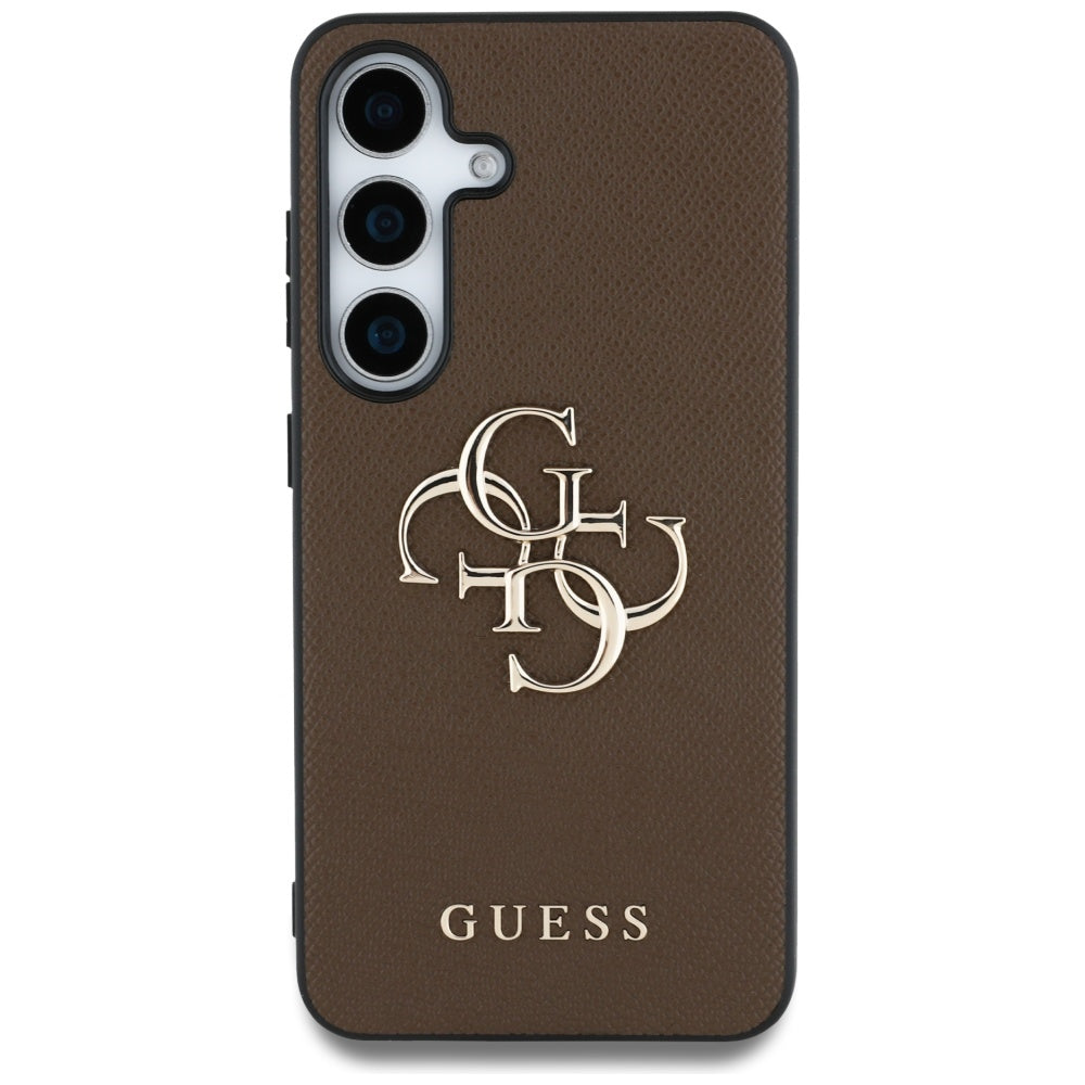 Калъф за Samsung Galaxy S25+ S936, Guess, 4G Grained Big and Classic Logo, Кафяв