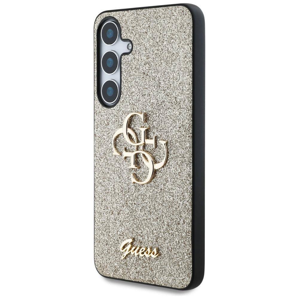 Калъф за Samsung Galaxy S25+ S936, Guess, Glitter Big 4G Script, Златист