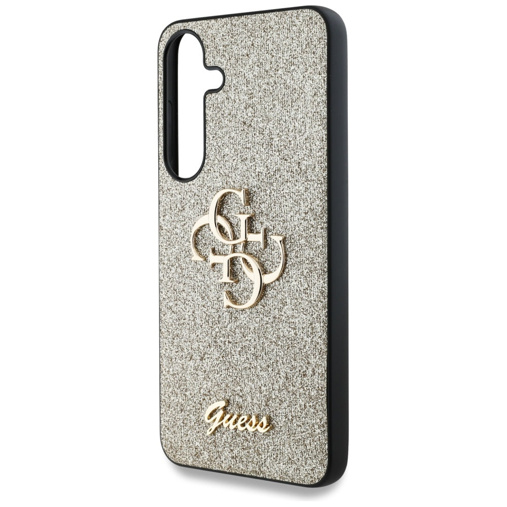 Калъф за Samsung Galaxy S25+ S936, Guess, Glitter Big 4G Script, Златист