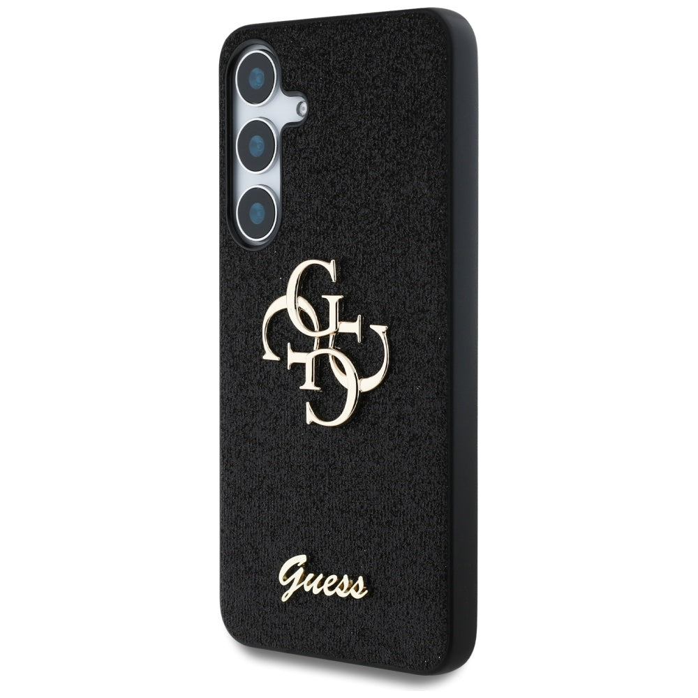 Калъф за Samsung Galaxy S25+ S936, Guess, Glitter Big 4G Script, Черен