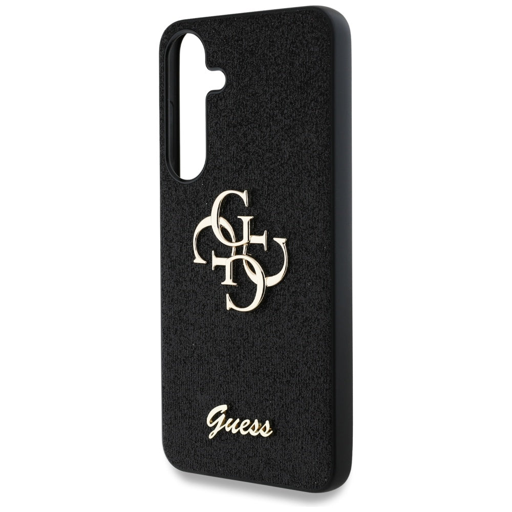 Калъф за Samsung Galaxy S25+ S936, Guess, Glitter Big 4G Script, Черен