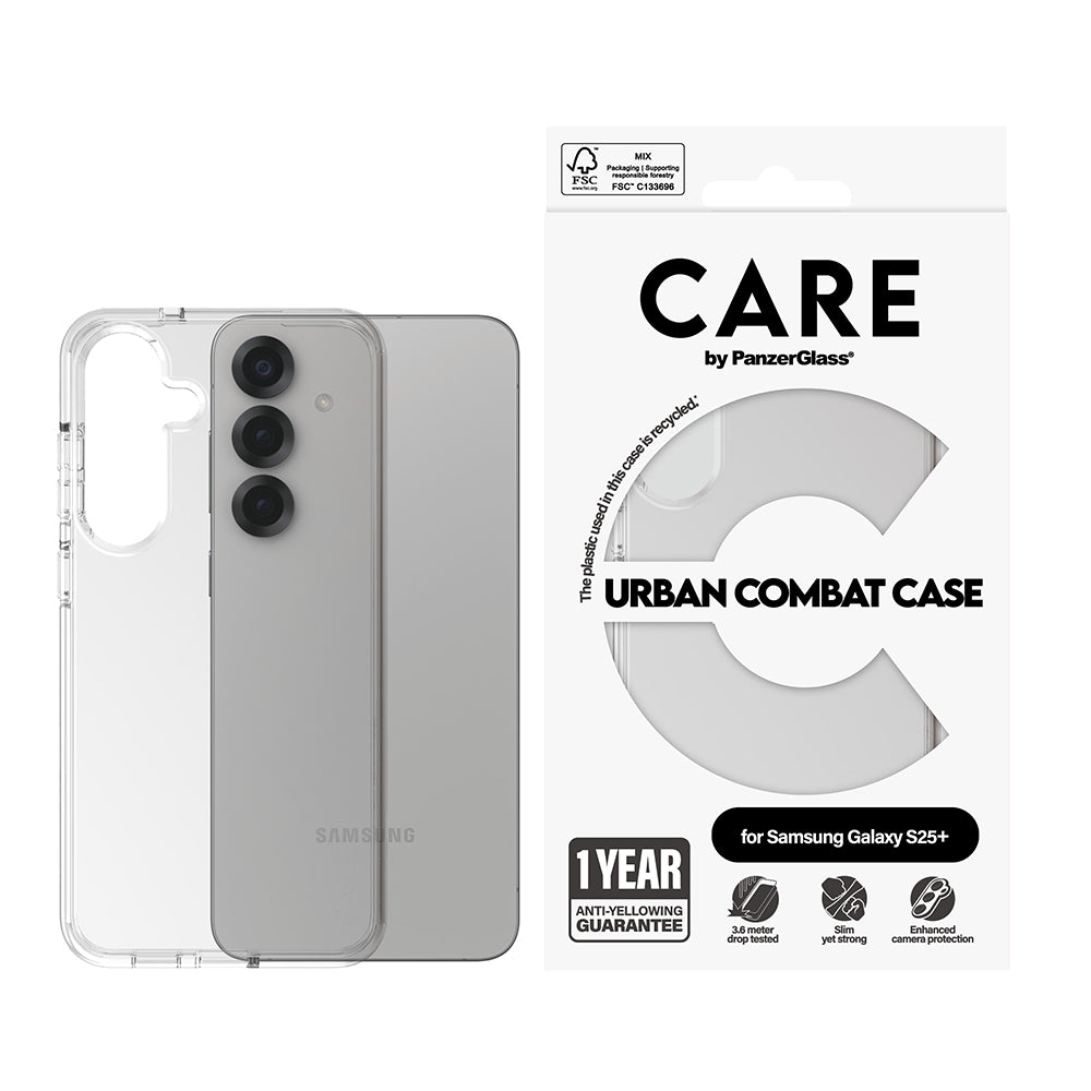 Калъф за Samsung Galaxy S25+ S936, PanzerGlass, Care Urban Combat, Прозрачен