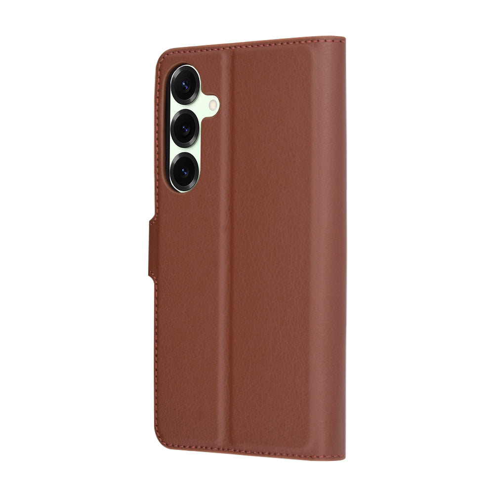 Калъф за Samsung Galaxy S25+ S936, Techsuit, кожен фолио, кафяв