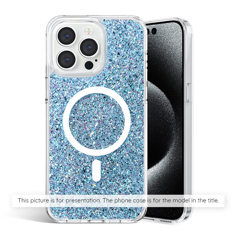 Калъф за Samsung Galaxy S25+ S936, Techsuit, Блестящ брокат, Син