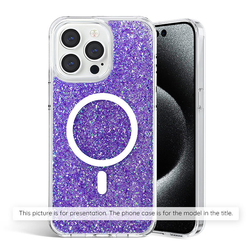 Калъф за Samsung Galaxy S25+ S936, Techsuit, Блестящ брокат, Лилав