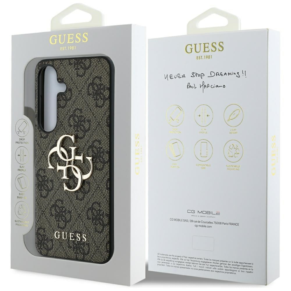 Калъф за Samsung Galaxy S25 S931, Guess, 4G Big Logo, Кафяв