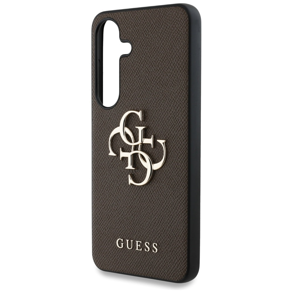 Калъф за Samsung Galaxy S25 S931, Guess, 4G Grained Big and Classic Logo, Кафяв