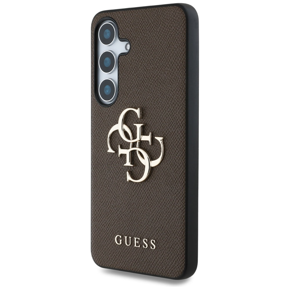 Калъф за Samsung Galaxy S25 S931, Guess, 4G Grained Big and Classic Logo, Кафяв