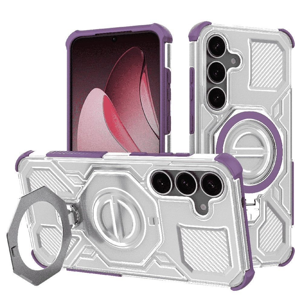 Калъф за Samsung Galaxy S25 S931, Techsuit, Carbon Shield Pro, Лилав