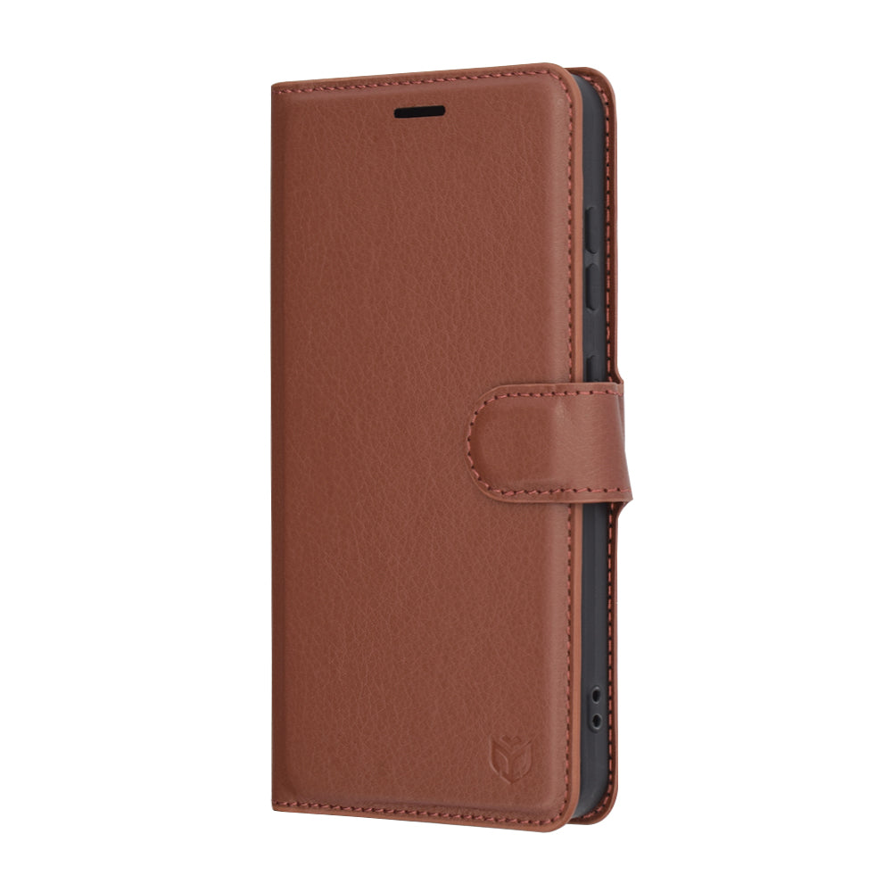 Калъф за Samsung Galaxy S25 S931, Techsuit, кожен фолио, кафяв