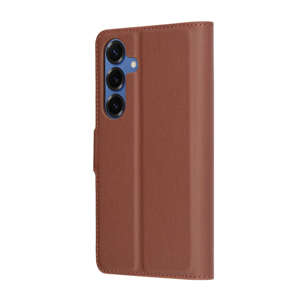Калъф за Samsung Galaxy S25 S931, Techsuit, кожен фолио, кафяв