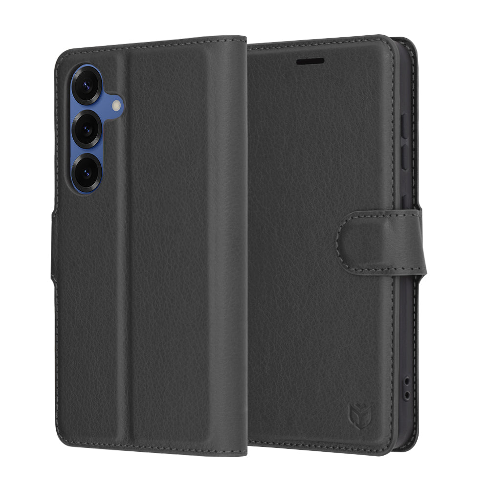 Калъф за Samsung Galaxy S25 S931, Techsuit, Leather Folio, Черен