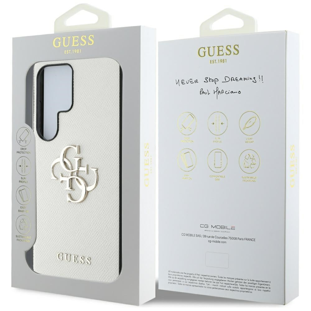 Калъф за Samsung Galaxy S25 Ultra S938, Guess, 4G Grained Big and Classic Logo, Бежов