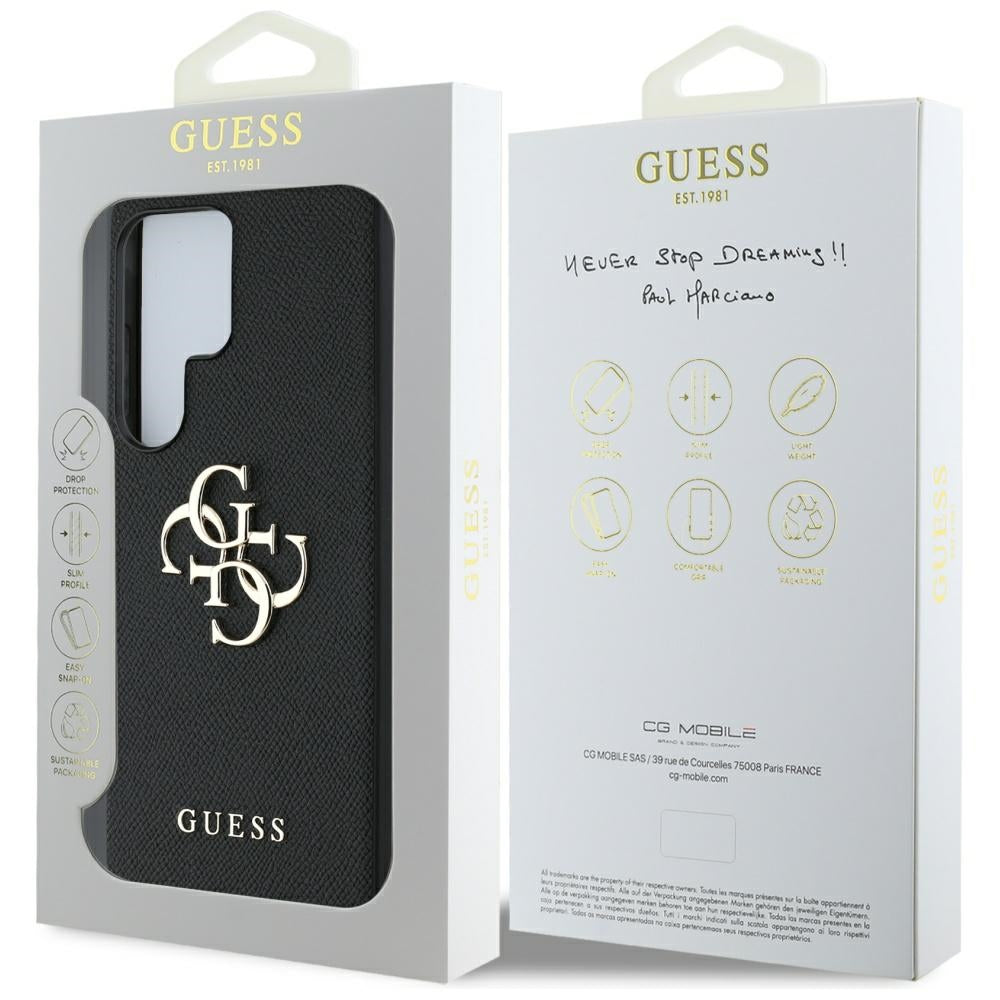 Калъф за Samsung Galaxy S25 Ultra S938, Guess, 4G Grained Big and Classic Logo, Черен