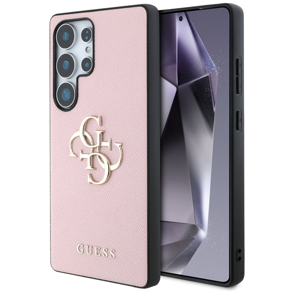 Калъф за Samsung Galaxy S25 Ultra S938, Guess, 4G Grained Big and Classic Logo, Розов