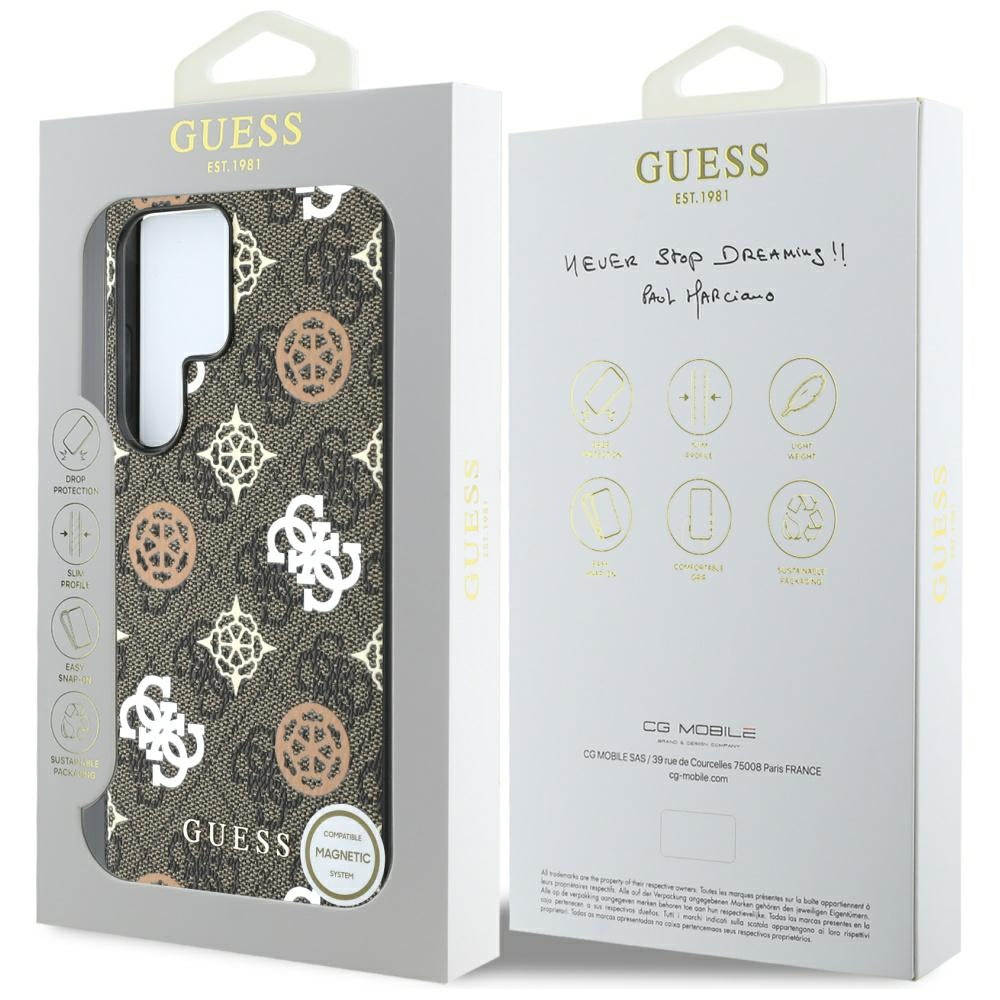 Калъф за Samsung Galaxy S25 Ultra S938, Guess, 4G Peony, Кафяв