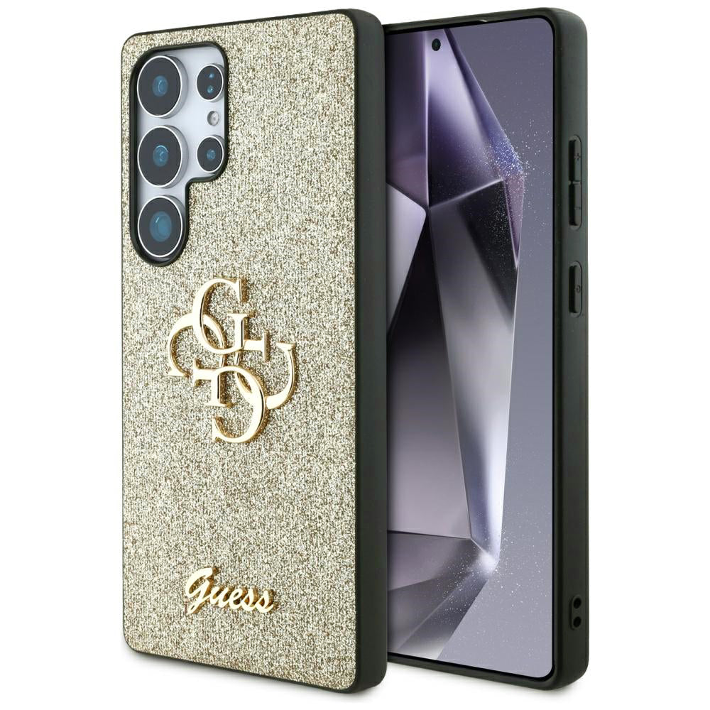 Калъф за Samsung Galaxy S25 Ultra S938, Guess, Glitter Big 4G Script, Златист